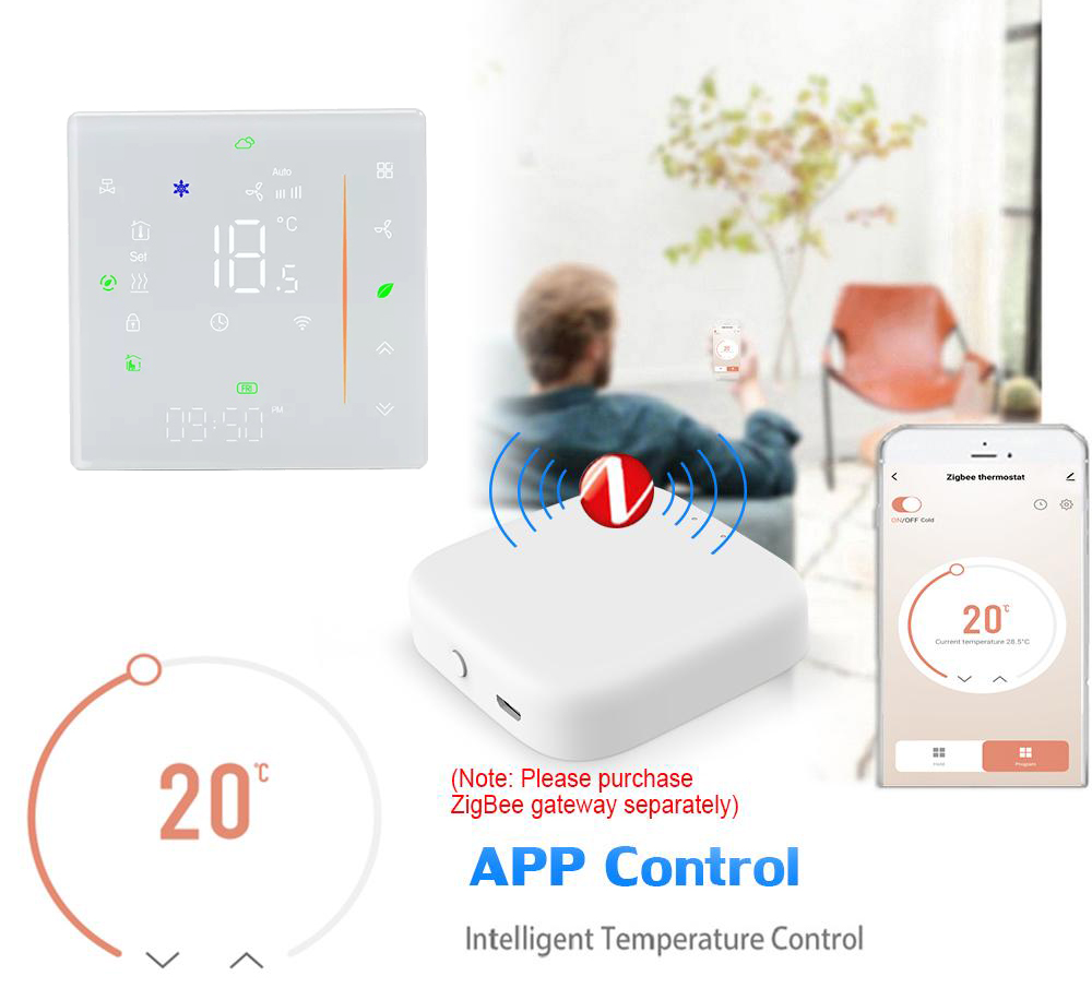 Smart Zigbee Thermostat For Fan Coil Unit Heating And Cooling