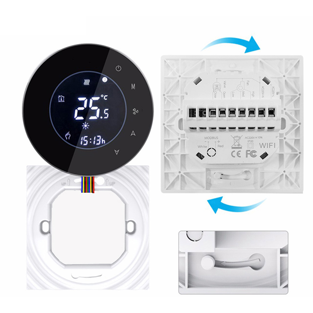 WiFi Smart Programmable HVAC Room Thermostat For Central FCU