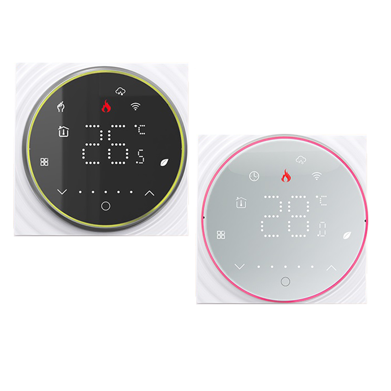 Colorful Ambient Light Nest Shape Smart Home Thermostat for Heating